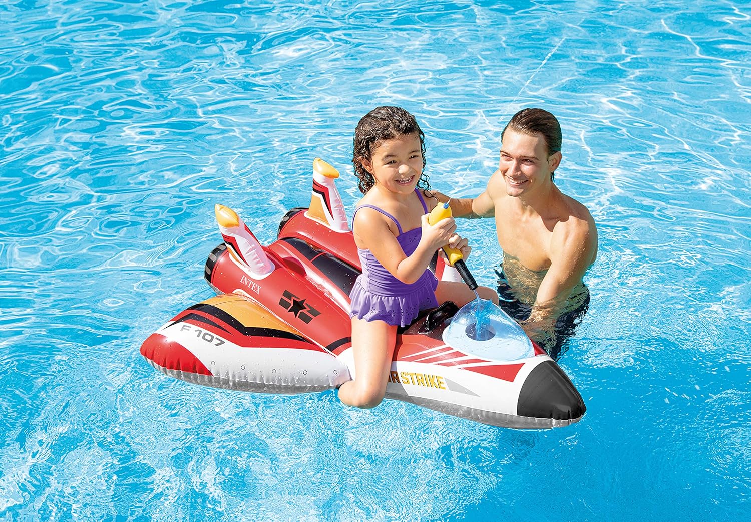 Intex 57536NP Water Gun Plane Ride-On - Inflatable Outdoor Water Toy for Kids 9