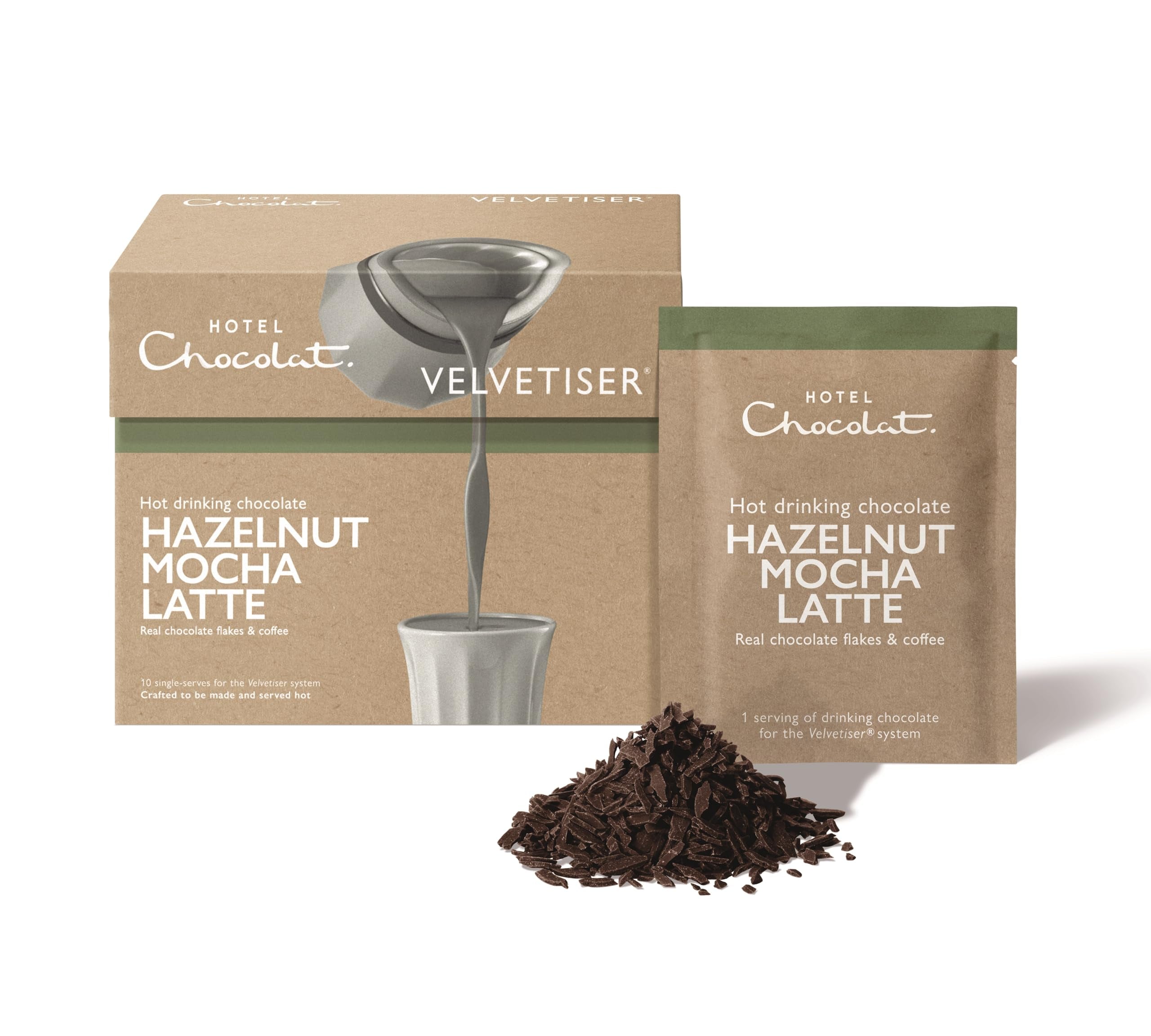 Hotel Chocolat - Hazelnut Mocha Latte Hot Chocolate Sachets (10 Sachets)