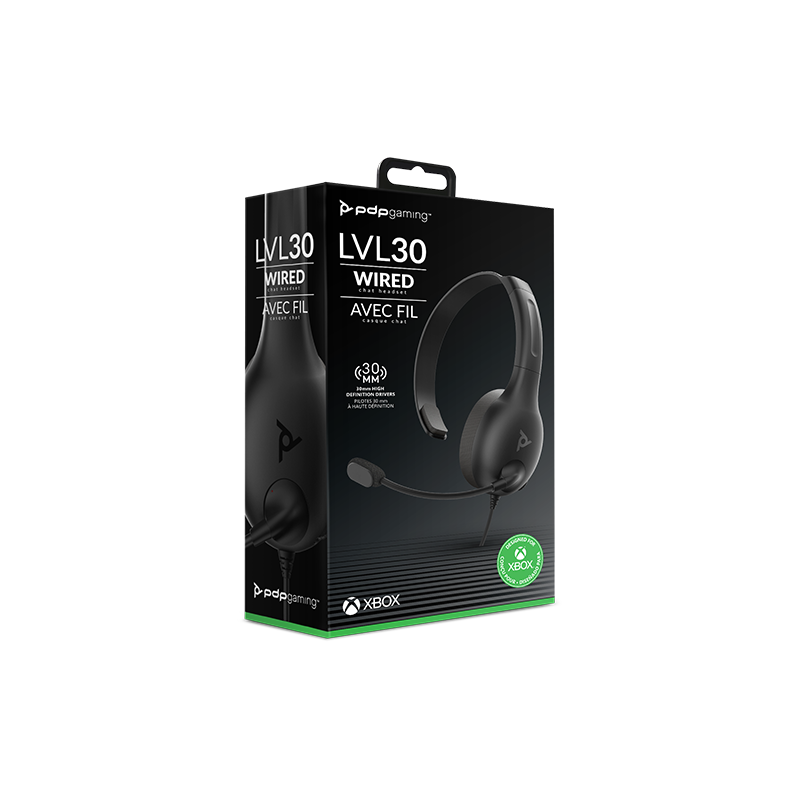 PDP LVL30 Wired Chat Headshet - Xbox One - Black