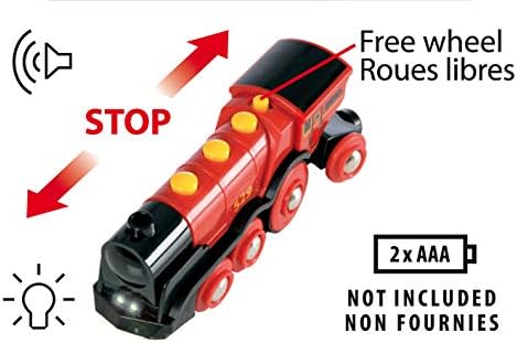 BRIO World Mighty Red Action Locomotive - Battery-Powered Train for Kids 3 Years Up