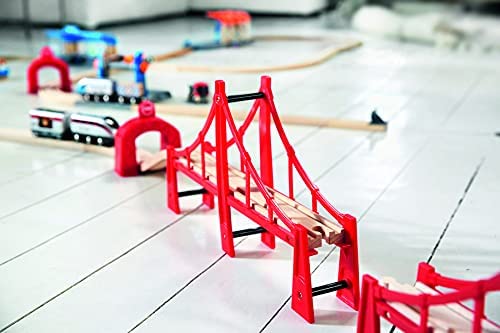 BRIO World Doppel-Hängebahnbrücke für Kinder ab 3 Jahren – kompatibel mit allen BRIO-Eisenbahnsets und Zubehör