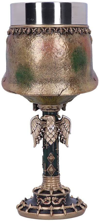 Nemesis Now Slayer Eagle Helmet Skull Logo Goblet - Gold Resin with Stainless Steel Insert 6