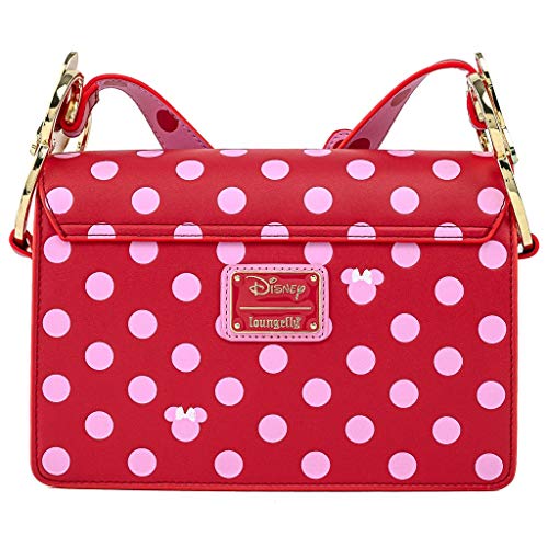 Loungefly Disney Minnie Mouse Pink Polka Dot Bow Crossbody Bag Purse