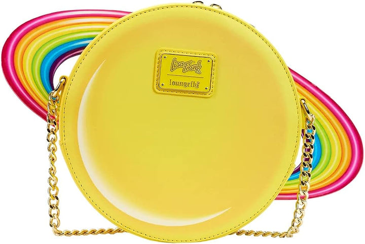 Loungefly Lisa Frank Yellow Rainbow Ring Saturn Crossbody Bag (LSFTB0005)
