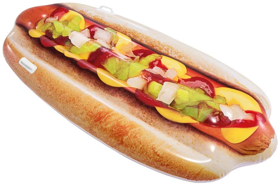 Intex Inflatable Giant Hotdog Mattress Lilo 180cm x 89cm Perfect for the Pool