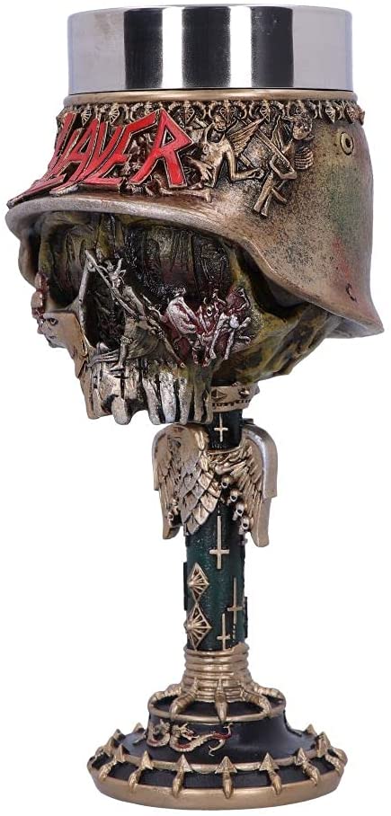 Nemesis Now Slayer Eagle Helmet Skull Logo Goblet - Gold Resin with Stainless Steel Insert 5