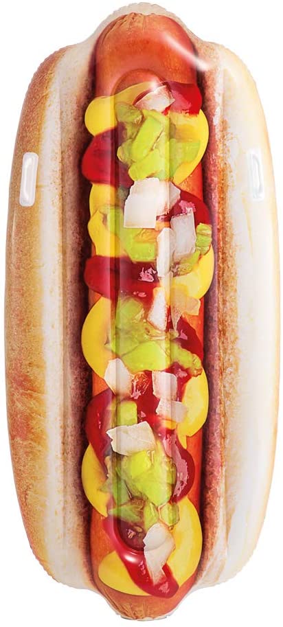 Intex Inflatable Giant Hotdog Mattress Lilo 180cm x 89cm Perfect for the Pool