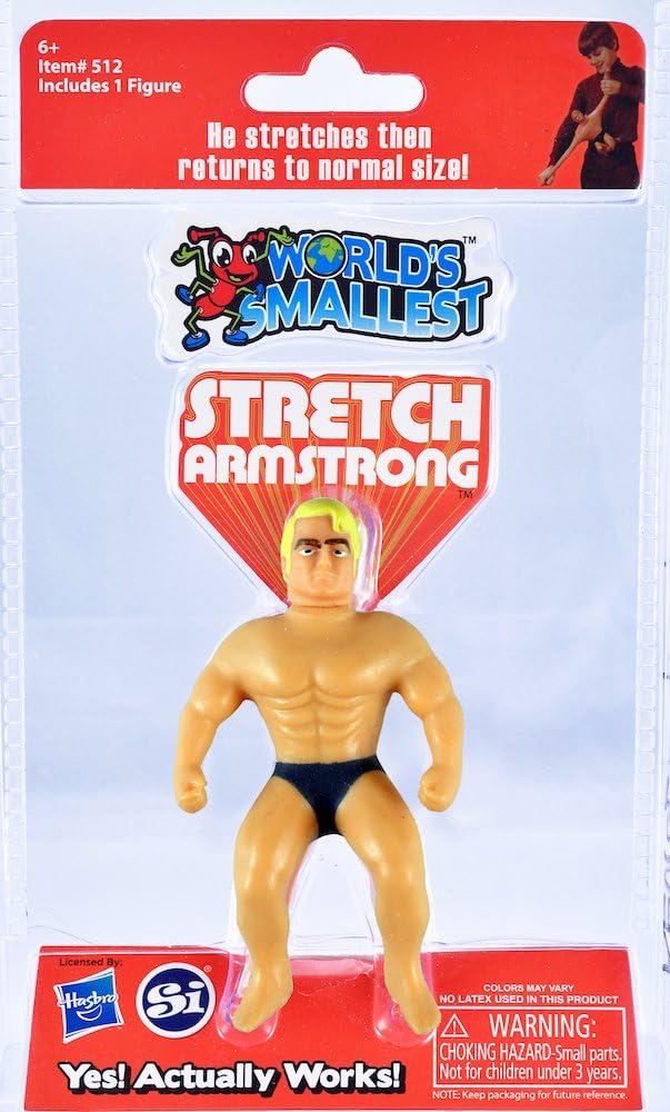 World's Smallest Stretch Armstrong - 9cm Stretchable Retro Action Figure