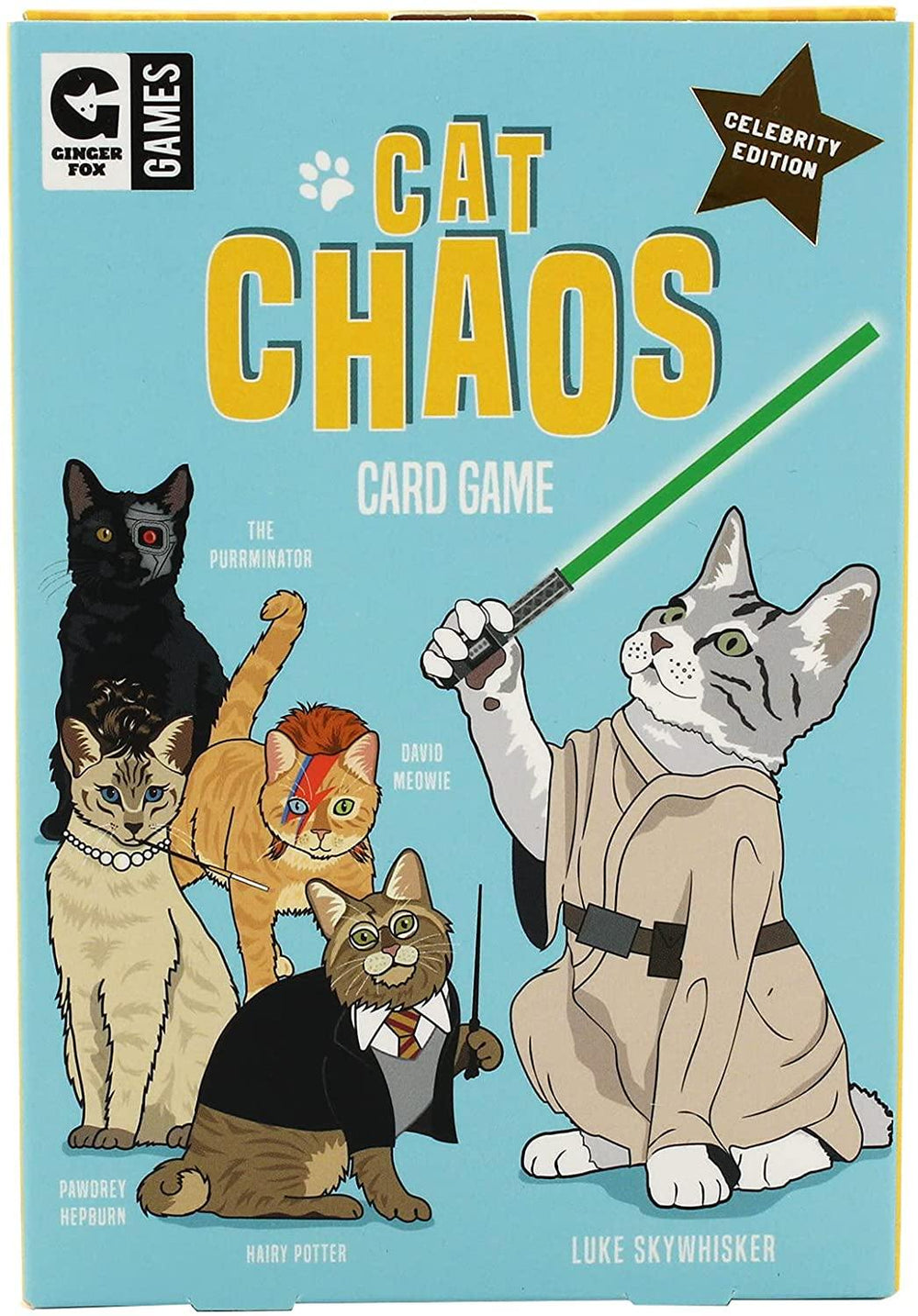 Ginger Fox Cat Chaos Card Swapping Game Includes 25 Hilarious Cat Celebrities - Yachew