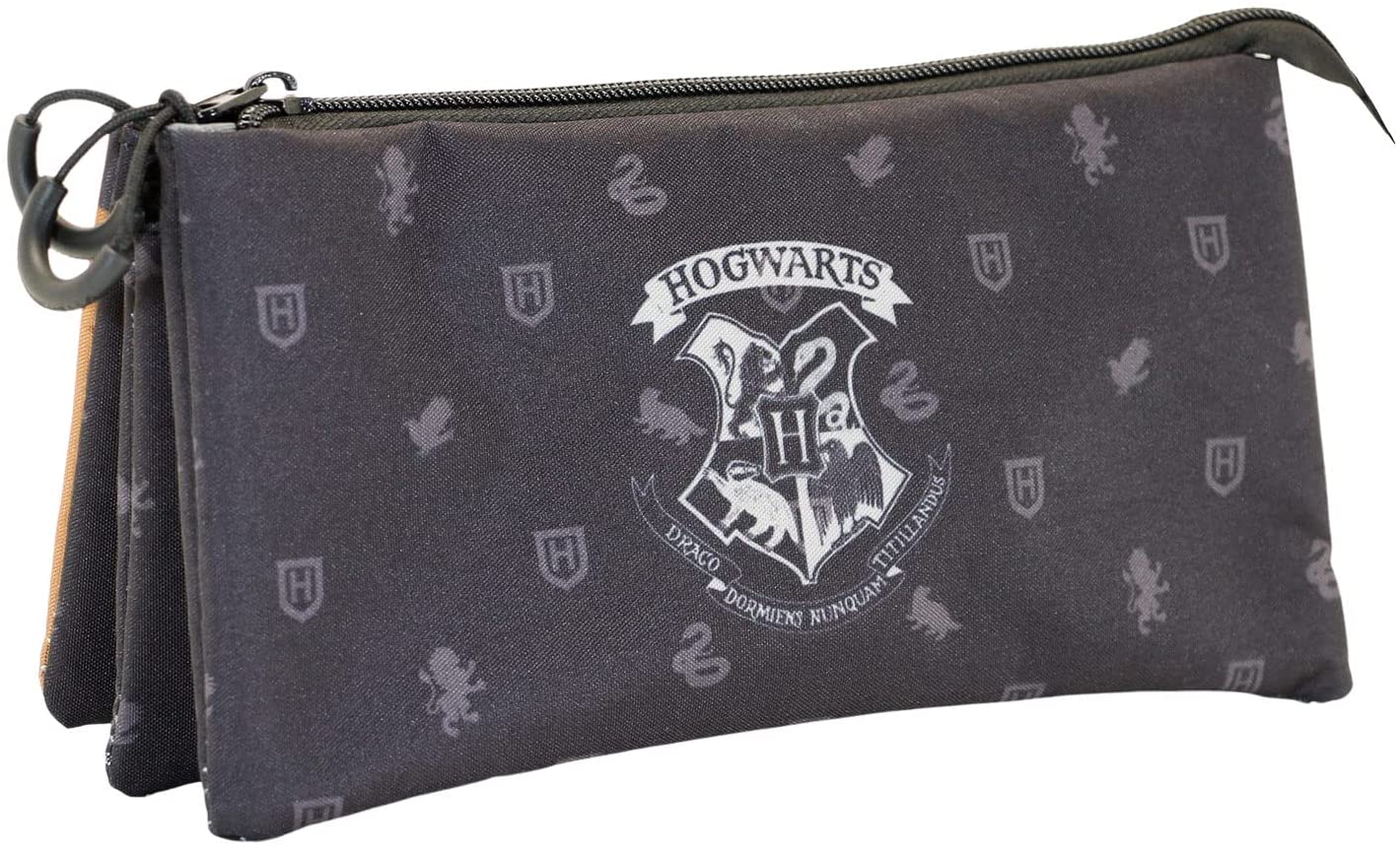 Karactermania Harry Potter Hogwarts Triple Compartment Pencil Case, Black 1