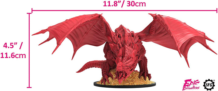 Epic Encounters: Lair of the Red Dragon – RPG-Fantasy-Rollenspiel-Tischspiel mit RIESIGER Boss-Miniatur, doppelseitiger Spielmatte und Game-Master-Abenteuerbuch mit Monsterstatistiken, 5E-kompatibel