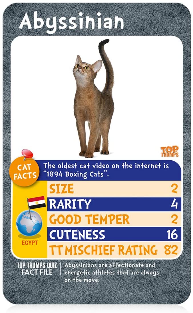Top Trumps Cats Who is Most Mischievous Card Game 2