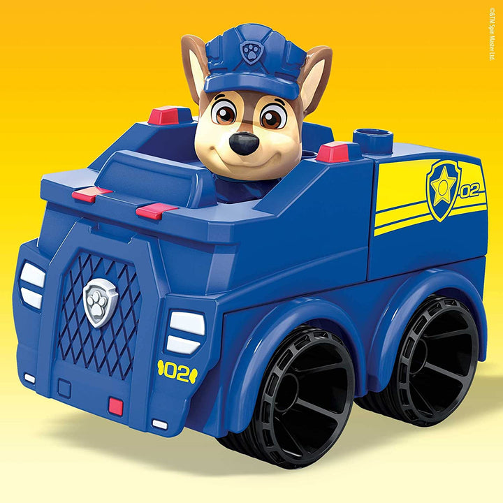 Mega Bloks PAW Patrol Chase's Police Car Building Set - 9-Piece Buildable Vehicle with Articulated Figure
