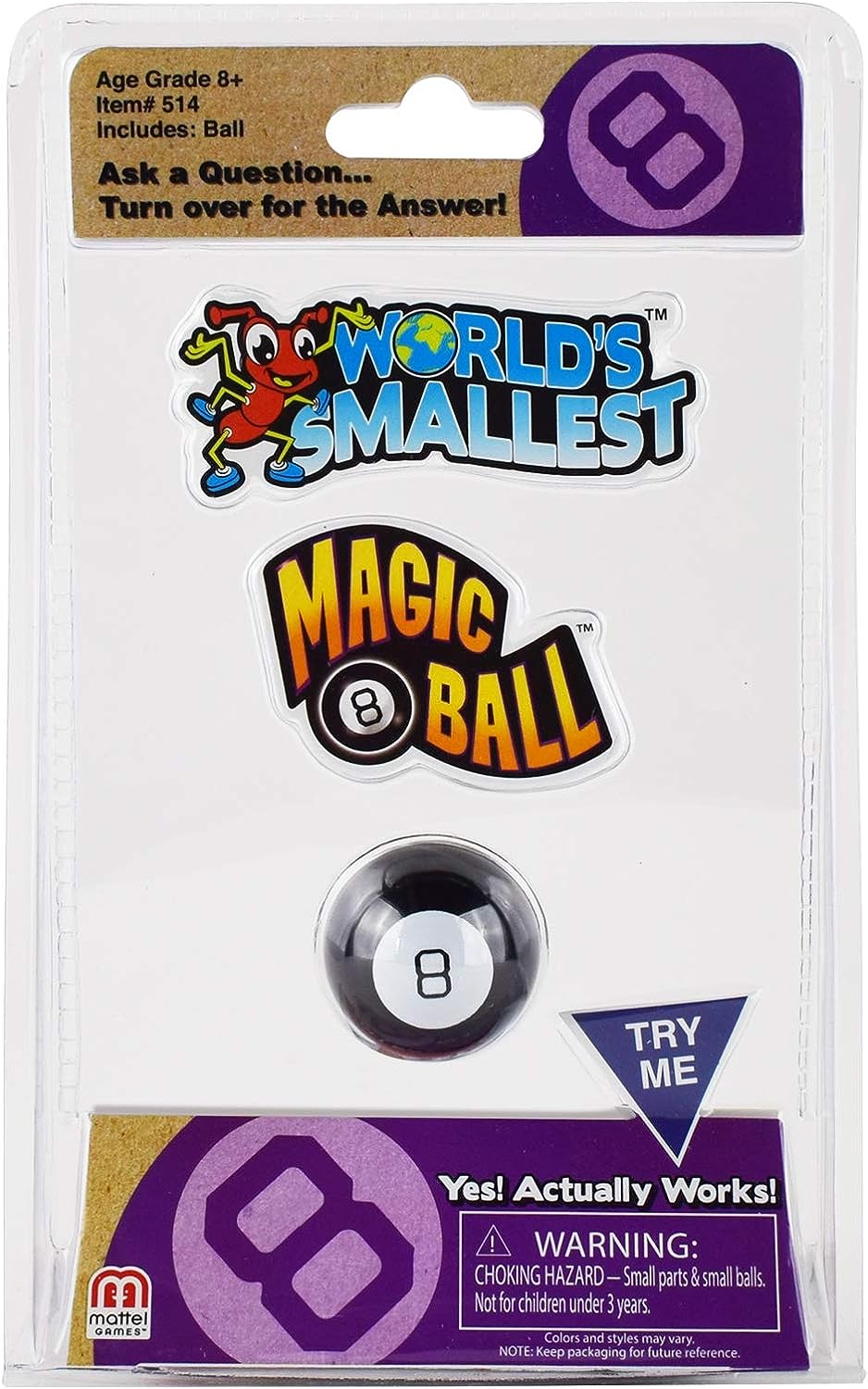World's Smallest Magic 8 Ball - 100% Functional Miniature Toy for Ages 8+