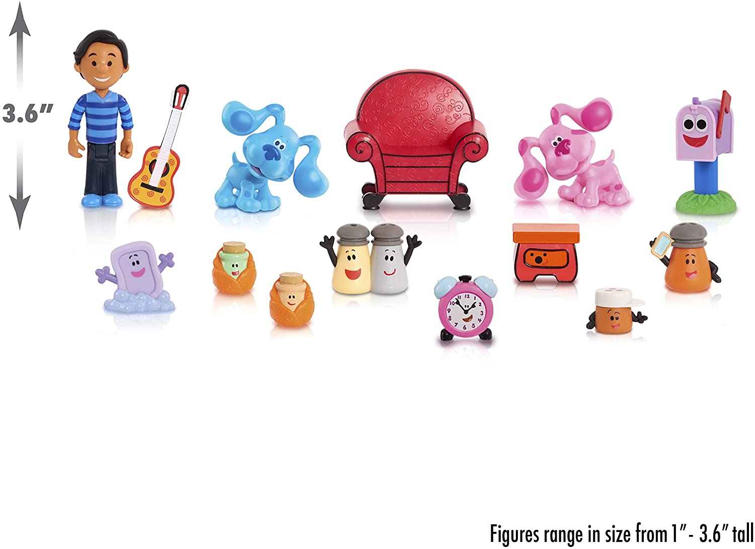 Blue's Clues & You Deluxe Play-Along Figure Set - 14-Piece Poseable Playset for Kids 4