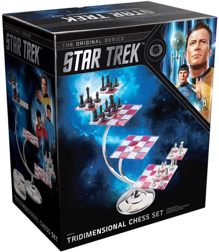 The Noble Collection Star Trek Tri-Dimensional Chess Set Replica with Acrylic Boards & Rule Book