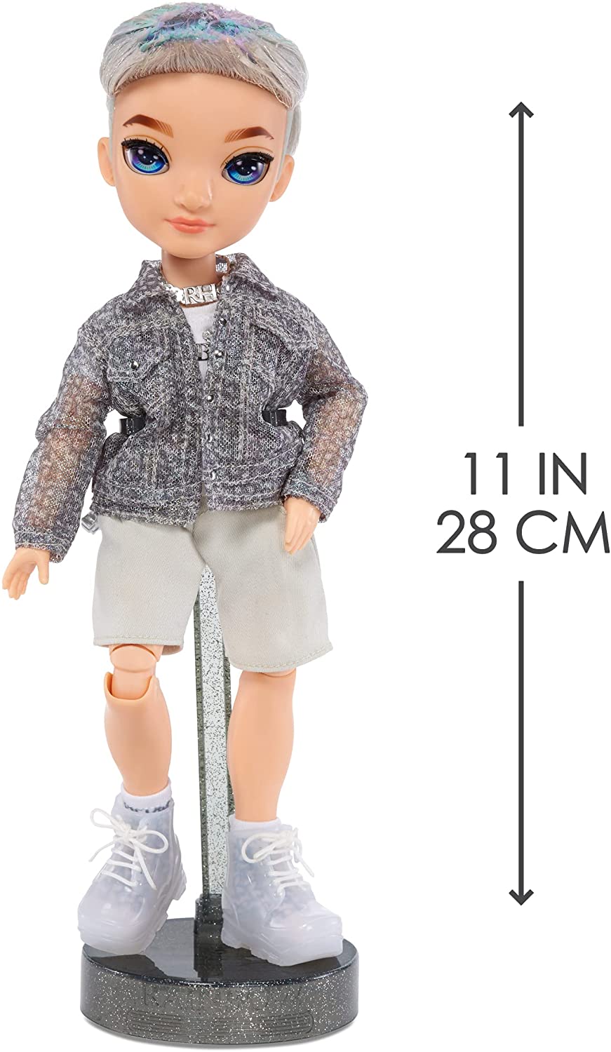 Rainbow High Fashion Doll - Aidan Russel in Purple Iridescent Outfit - Poseable 6-inch Doll with Accessories 6
