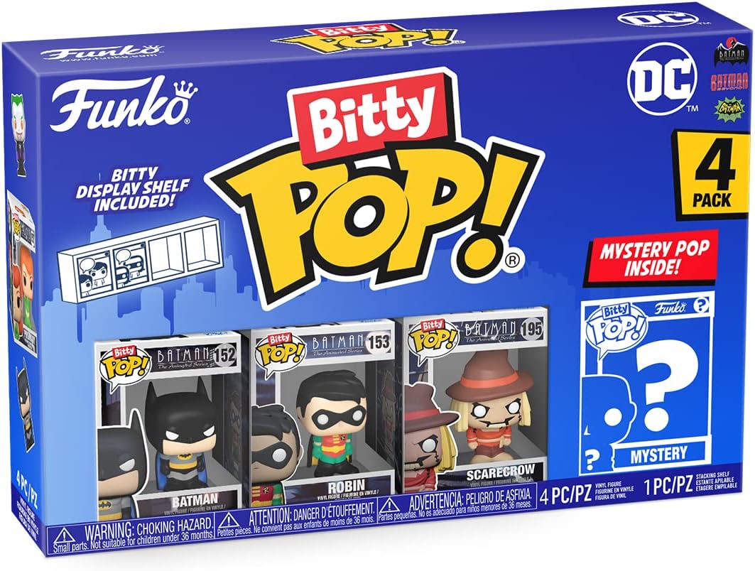 Funko Bitty Pop! DC Comics 4-Pack Series 1 - Batman, Robin, Scarecrow & Mystery Vinyl Figures (71311) 1