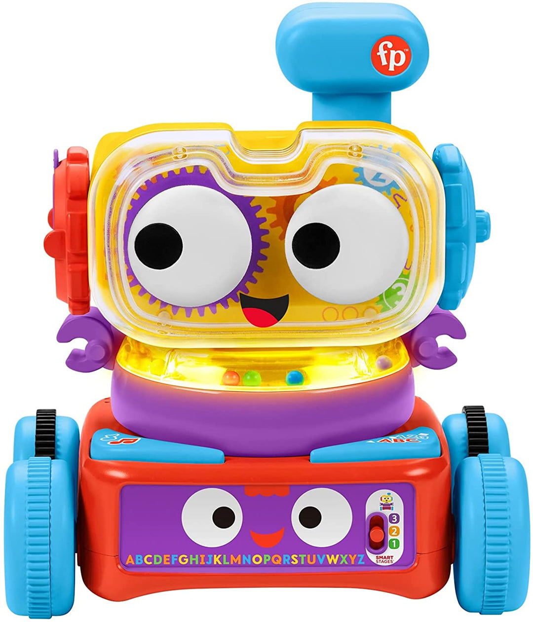 Fisher-Price 4-in-1 Ultimate Learning Bot, juguete de actividad electrónica con luces, música y contenido educativo para bebés y niños