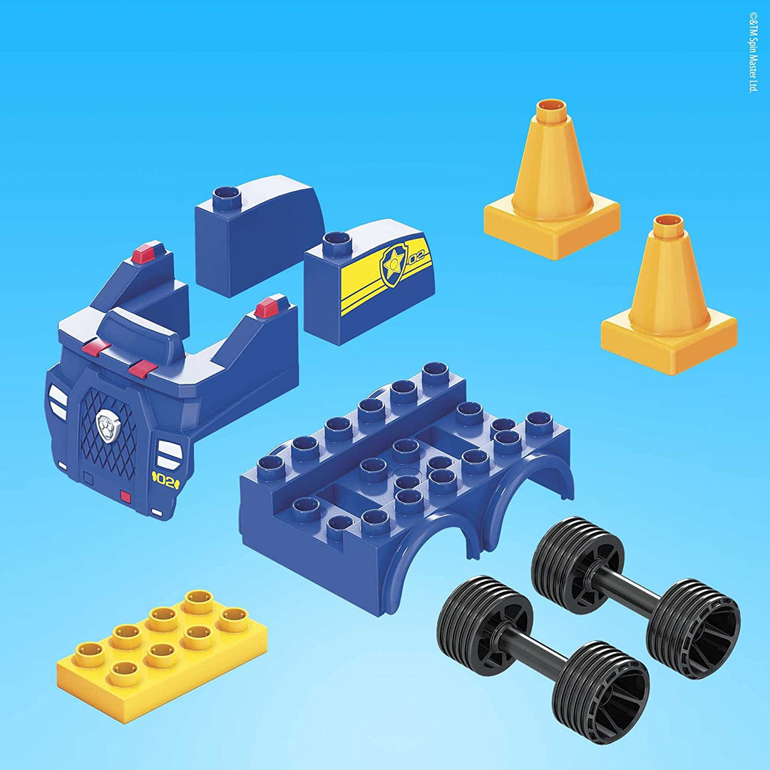 Mega Bloks PAW Patrol Chase's Police Car Building Set - 9-Piece Buildable Vehicle with Articulated Figure