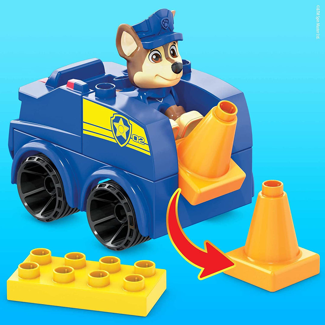 Mega Bloks PAW Patrol Chase's Police Car Building Set - 9-Piece Buildable Vehicle with Articulated Figure
