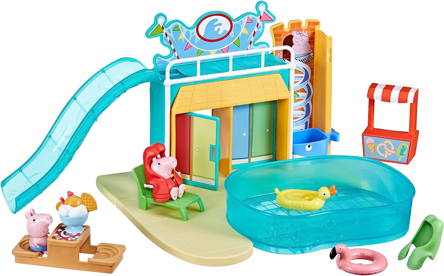 Peppa Pig Waterpark Playset - 2-Sided Playset with Figures & Accessories for 3+ 1