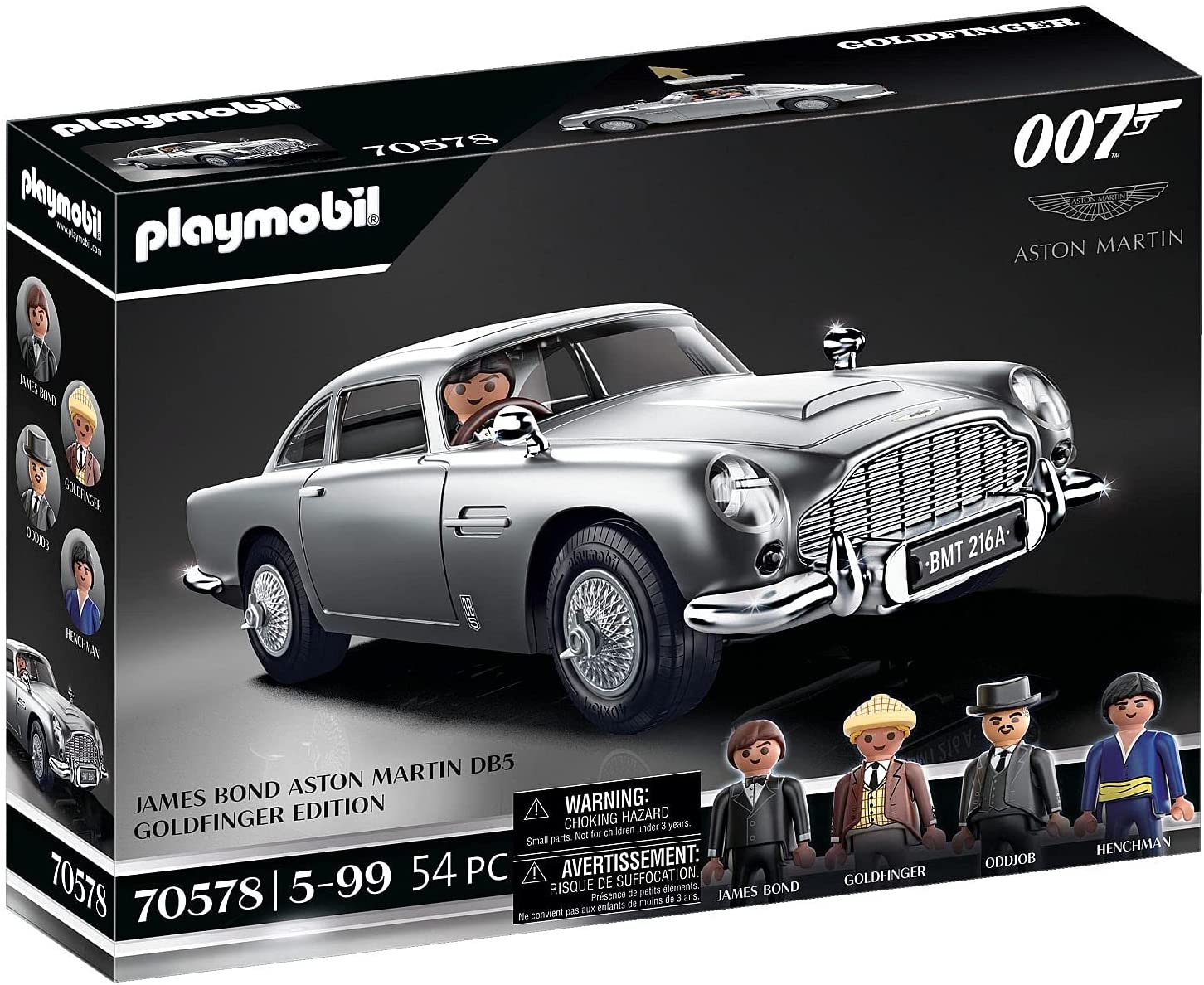 PLAYMOBIL James Bond Aston Martin DB5 - Goldfinger Edition (70578) - Action Vehicle Playset 1