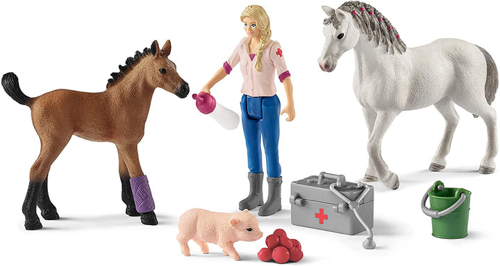 Schleich 42486 Tierarztbesuch Stute und Fohlen