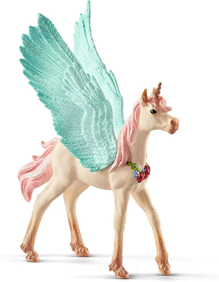 Schleich Bayala 70575 Dekoriertes Einhorn Pegasus, Fohlen