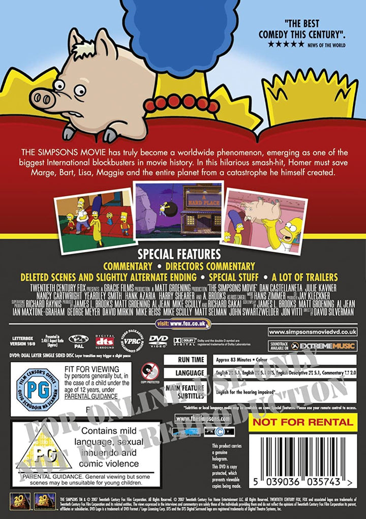 The Simpsons Movie (2007) - Comedy/Adventure [DVD]