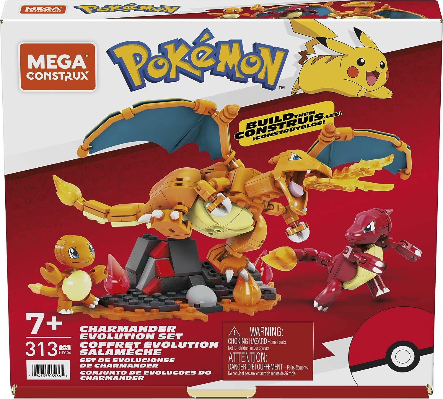 MEGA Pokémon Charmander Evolution Building Set - 300-Piece Action Figure Playset for Kids 2