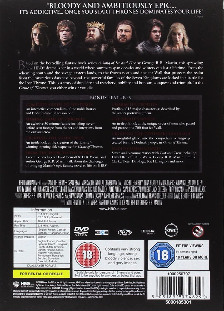 Game of Thrones - Season 1 (2011) - DVD