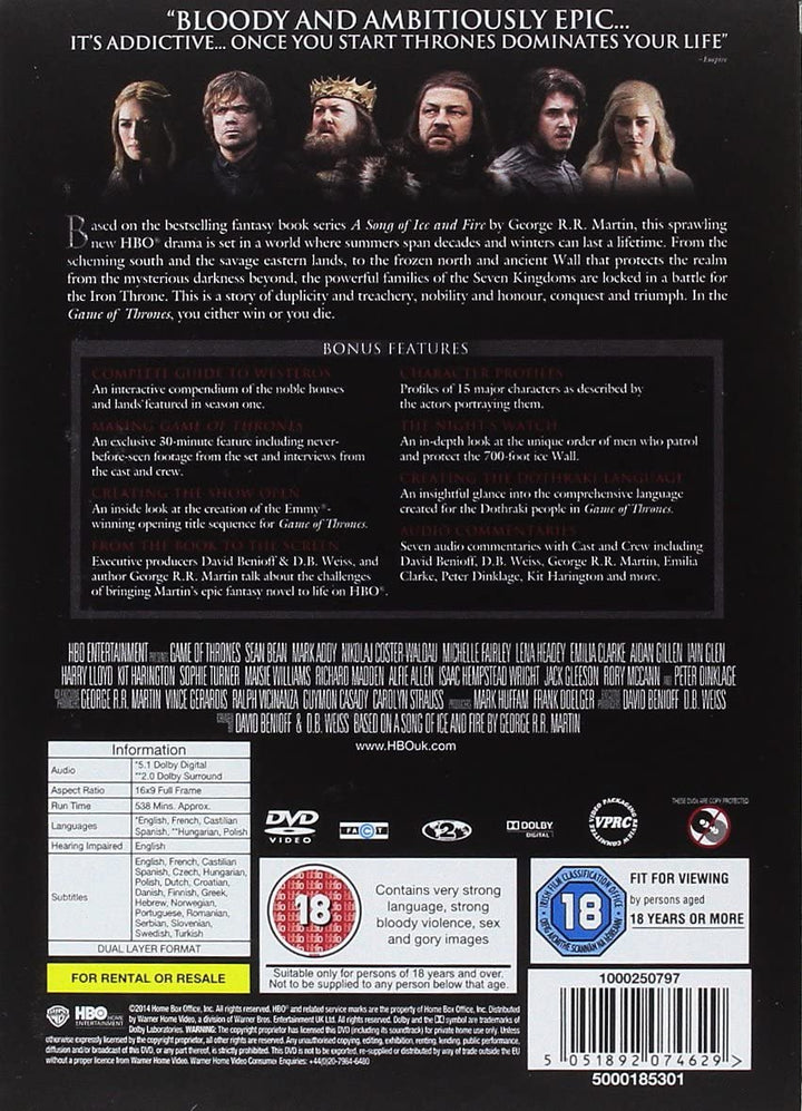 Game of Thrones - Season 1 (2011) - DVD