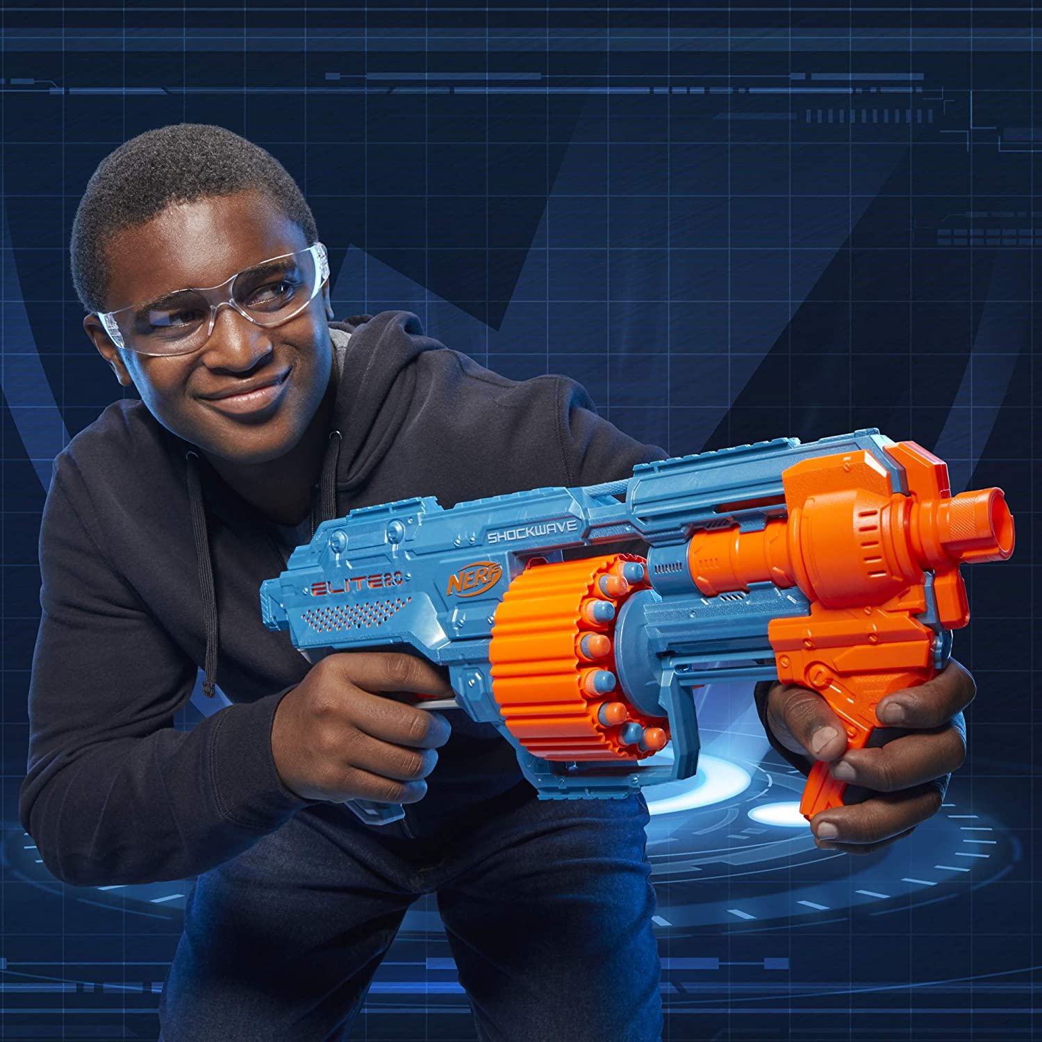 Nerf Elite 2.0 Shockwave RD-15 Blaster - Pump-Action with 15-Dart Drum & Slam-Fire 4