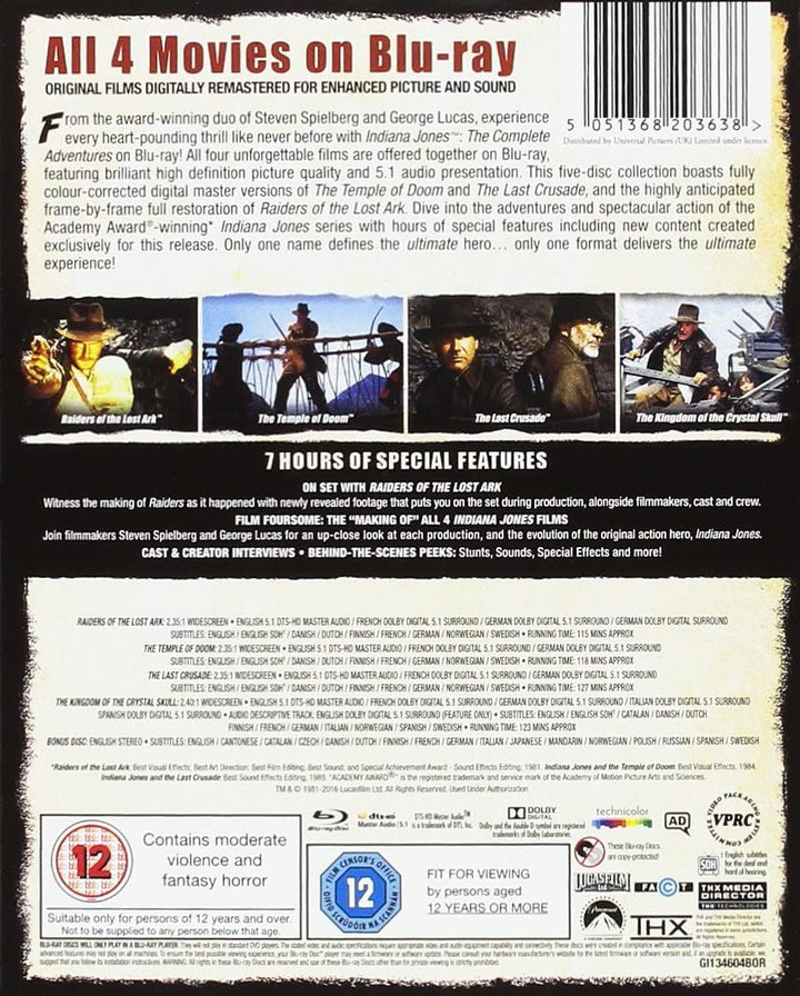 Indiana Jones: The Complete Adventures (1981-2008) - Blu-ray