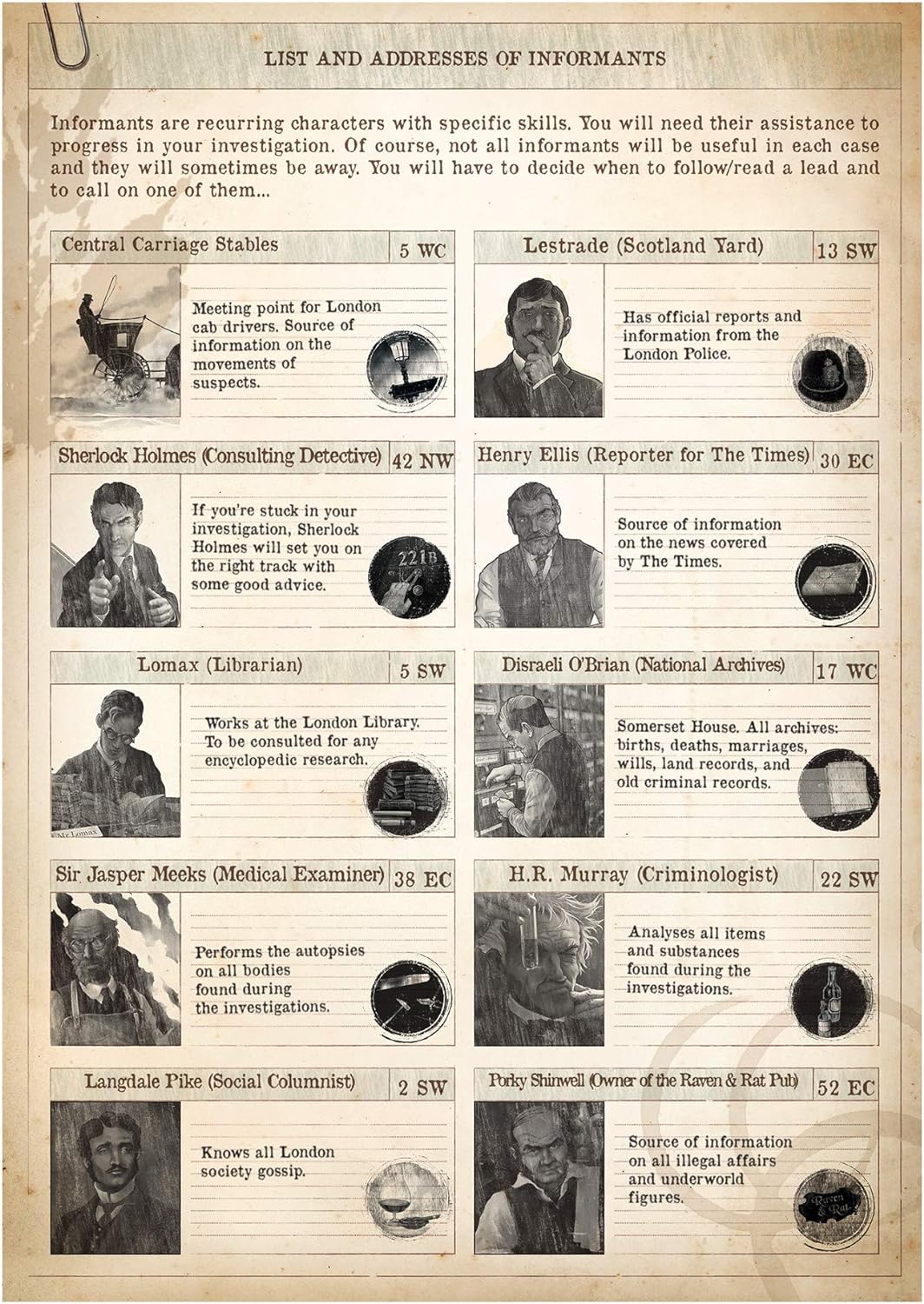 Space Cowboys – Sherlock Holmes Consulting Detective: The Baker Street Irreguläre – Brettspiel
