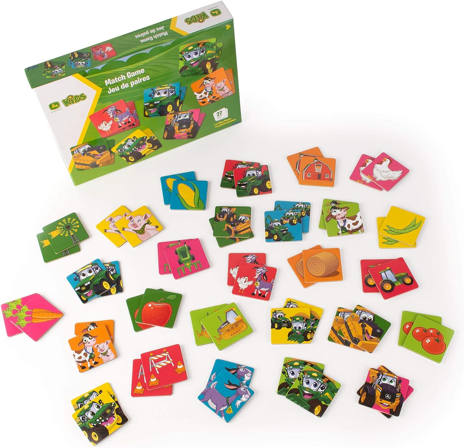 John Deere Kids Match Game – 54-Card Memory Matching Game for Children 1