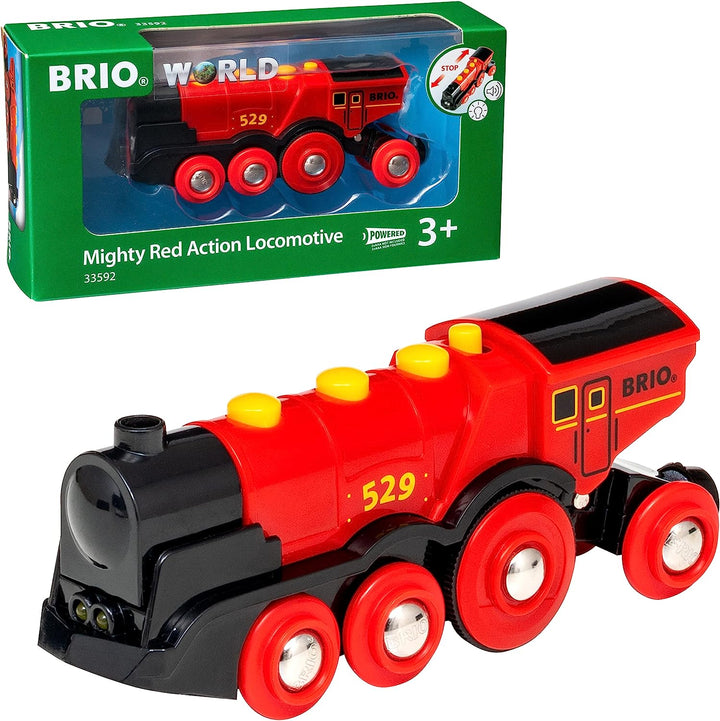 BRIO World Mighty Red Action Locomotive - Battery-Powered Train for Kids 3 Years Up