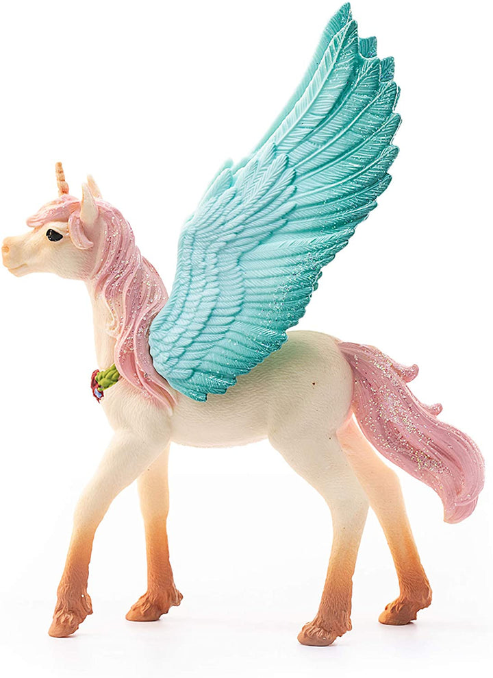 Schleich Bayala 70575 Dekoriertes Einhorn Pegasus, Fohlen