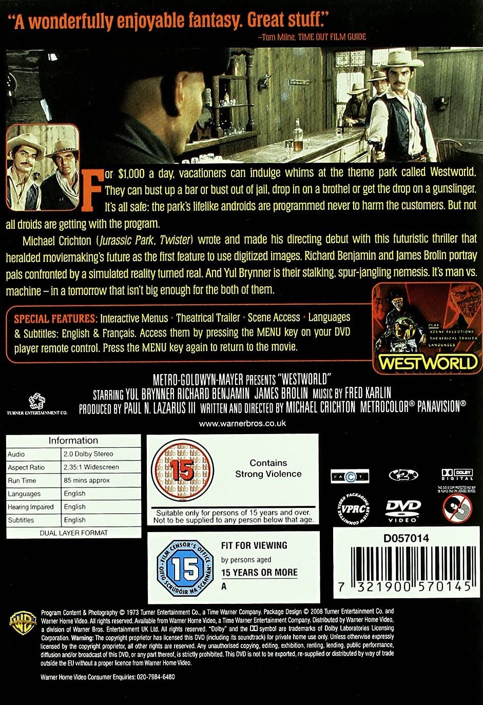 Westworld (1973) - Sci-Fi Action [DVD] 2