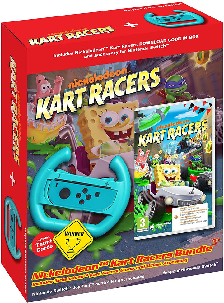 Nickelodeon Kart Racers Bundle + Wheel Accessory Nintendo Switch Game