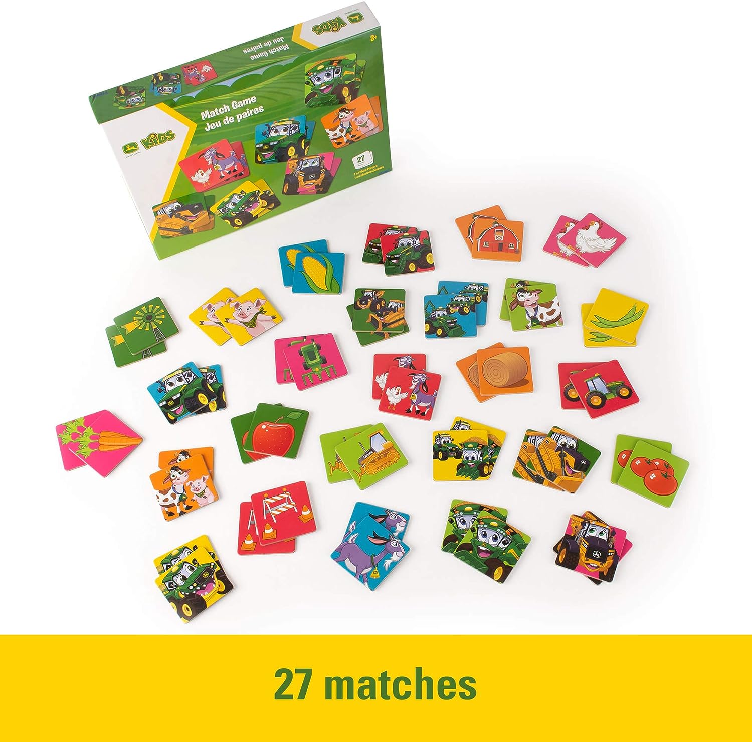 John Deere Kids Match Game – 54-Card Memory Matching Game for Children 2