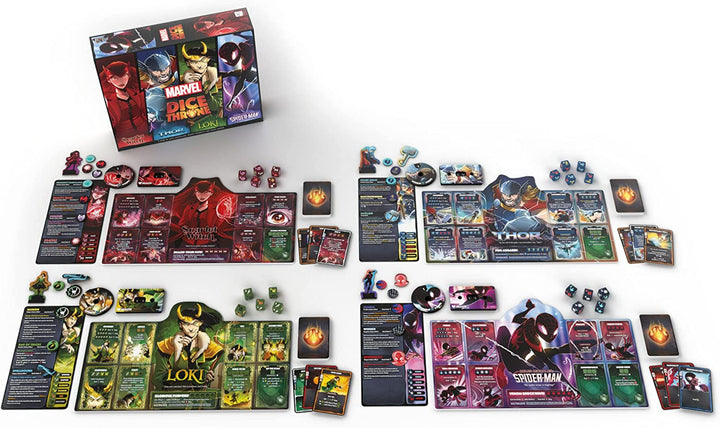 USAopoly Marvel Dice Throne 4-Hero Box - 2-4 Player Strategy Game (DT011-754-002200-04)