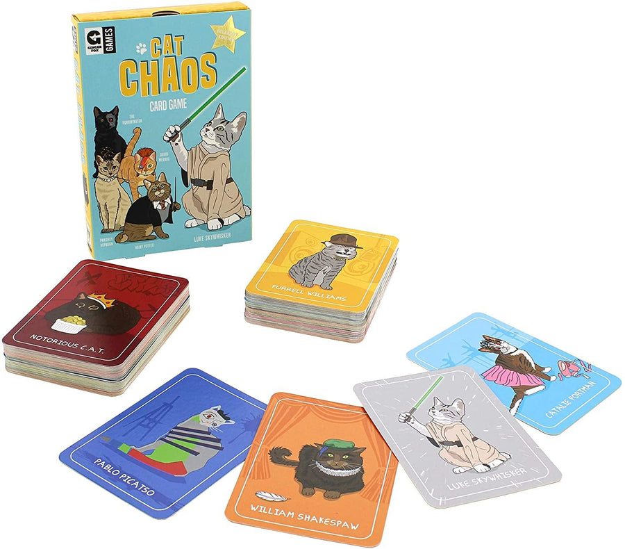 Ginger Fox Cat Chaos Card Swapping Game Includes 25 Hilarious Cat Celebrities - Yachew