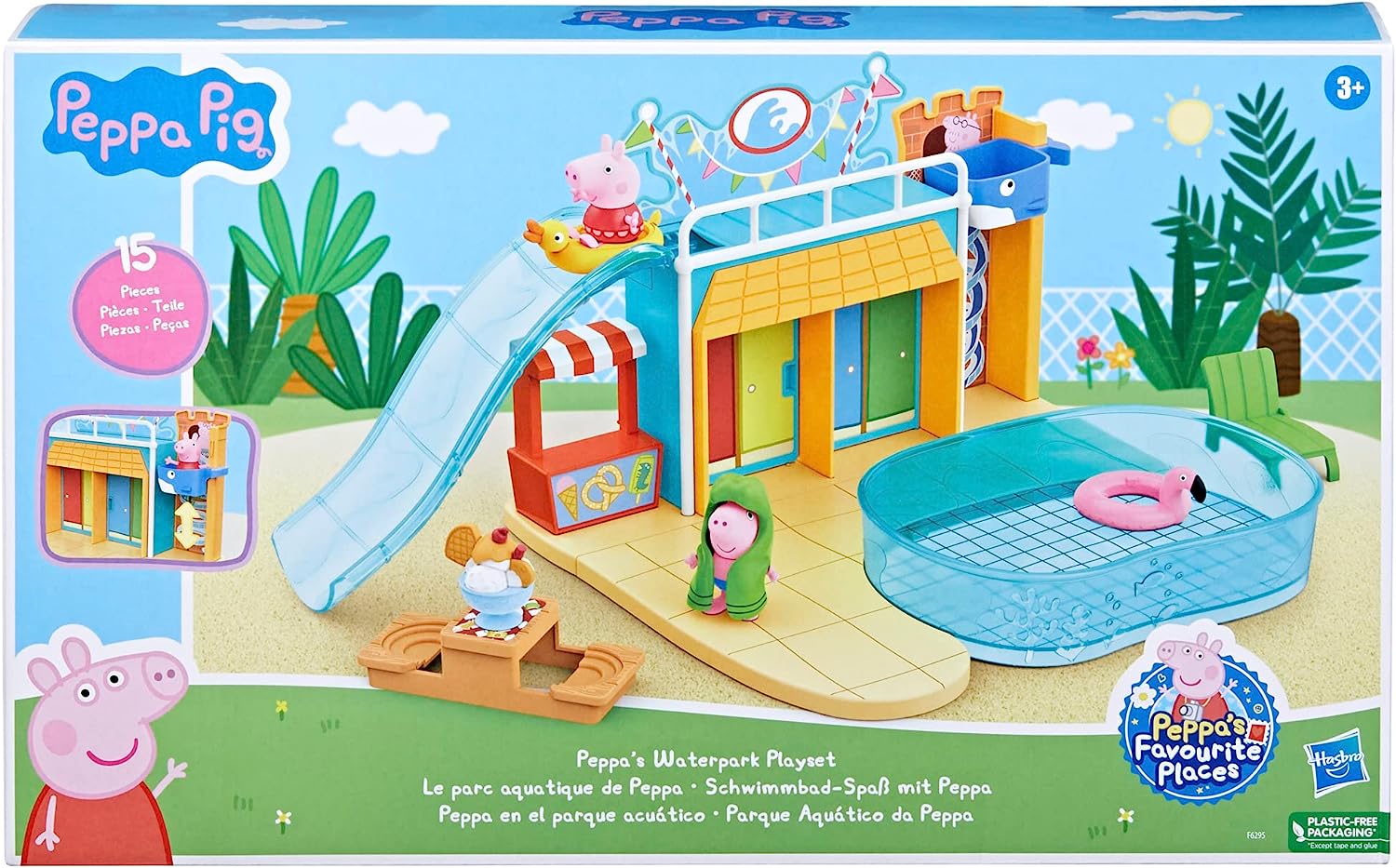 Peppa Pig Waterpark Playset - 2-Sided Playset with Figures & Accessories for 3+ 2