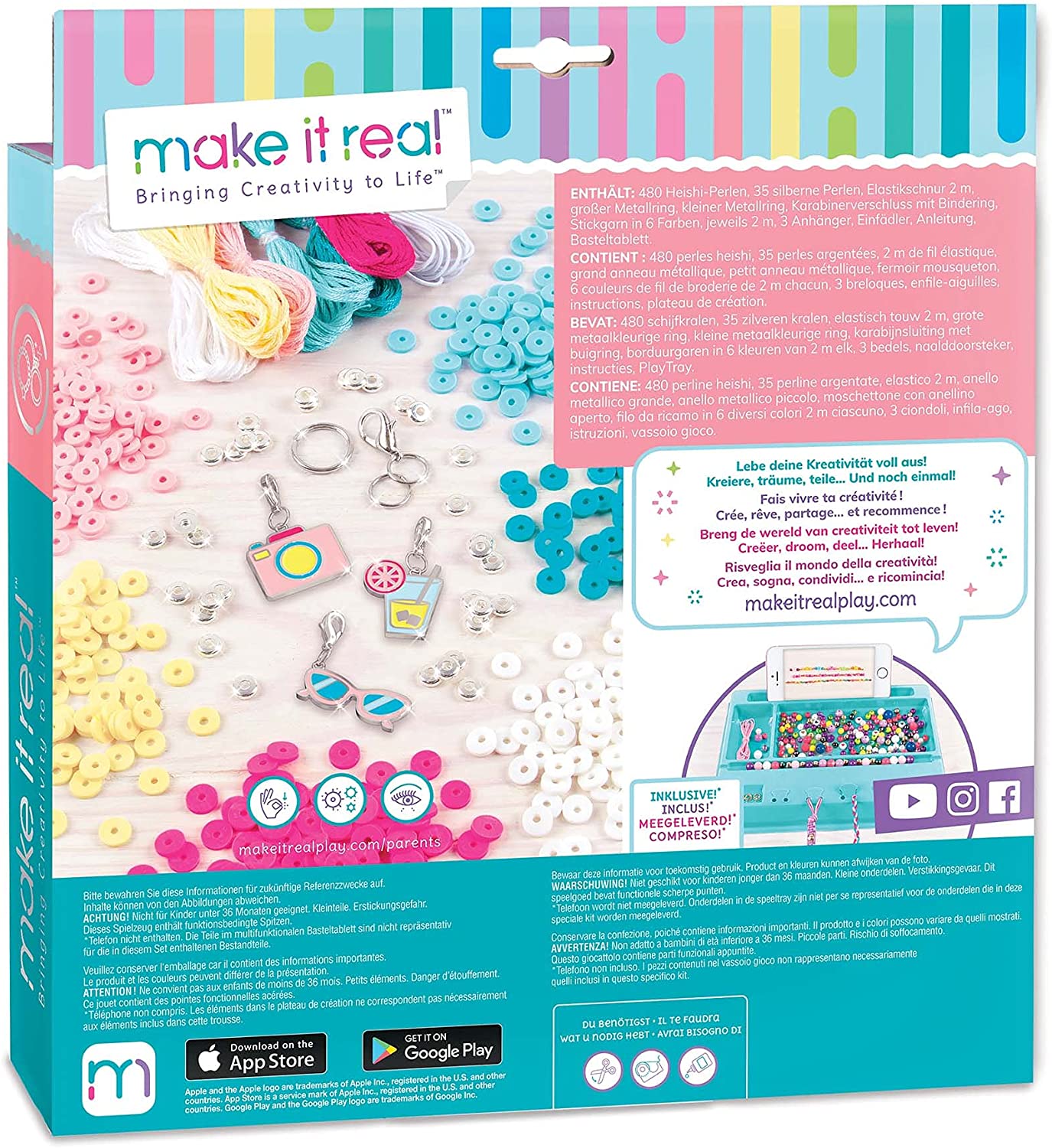 Make It Real 1317 Jewellery Making Kit - Creative Bracelet Craft Set for Kids Ages 8+