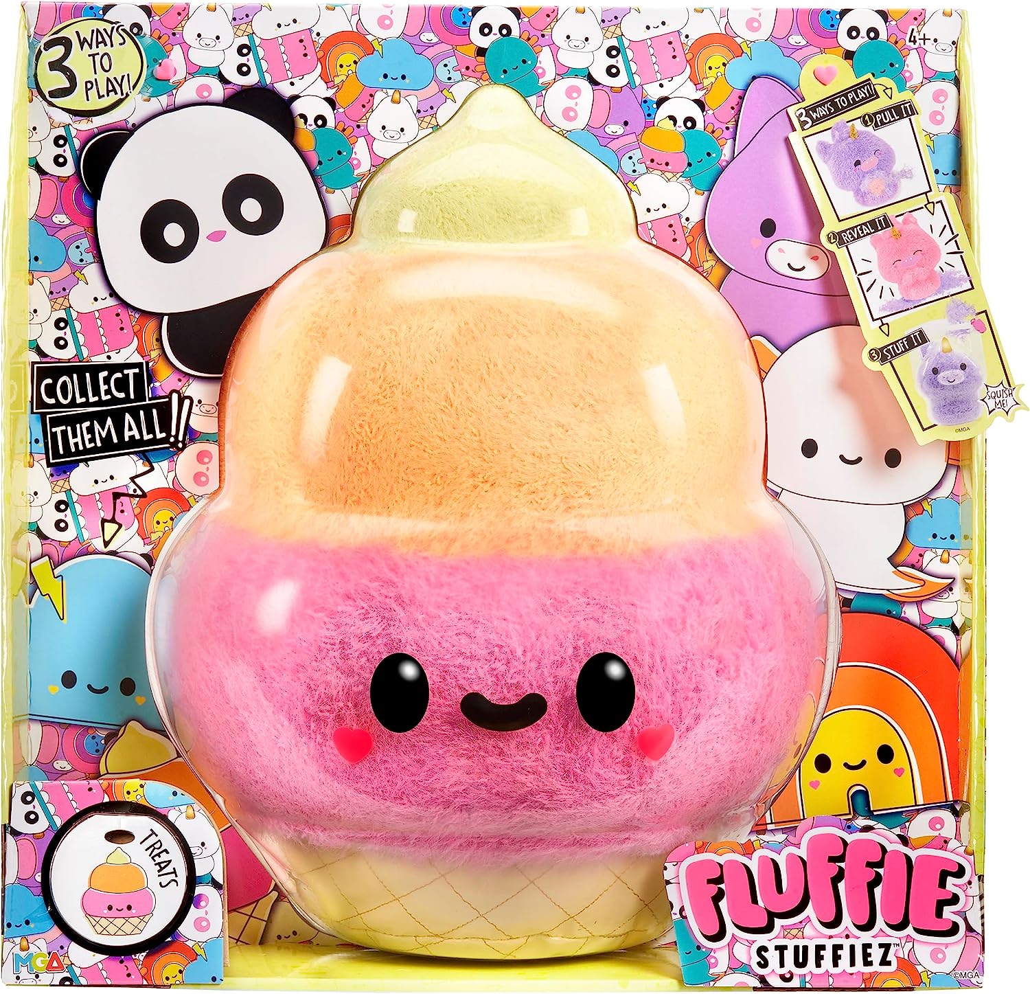 Fluffie Stuffiez Large Plush Ice Cream - 3 Ways to Play Pull, Reveal, Stuff 1