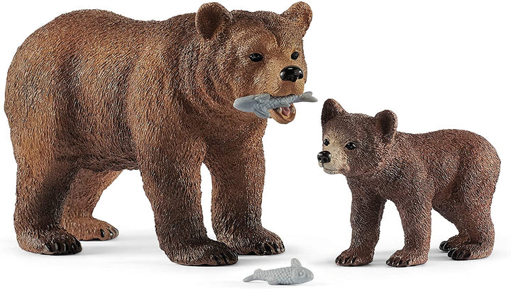 Schleich 42473 Wild Life Grizzly Bear Mother With Cub