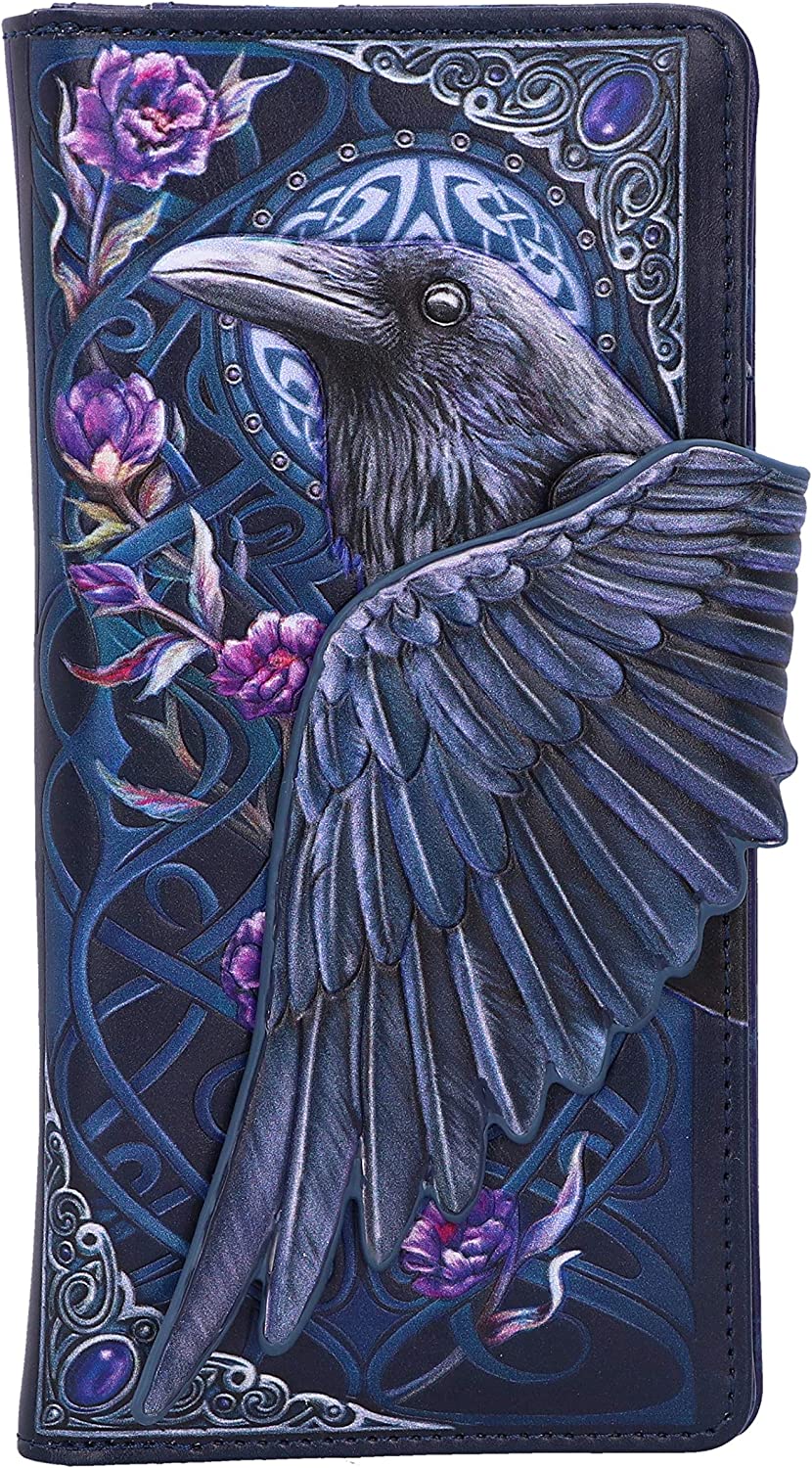 Nemesis Now Ravens Flight Black Wing Floral Embossed Purse Wallet