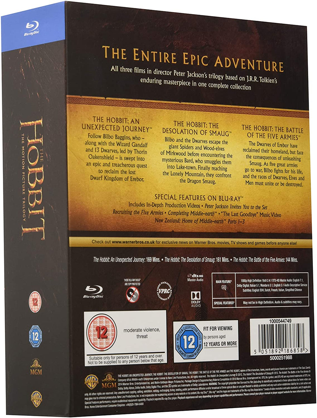 La trilogia di Hobbit [Blu-ray] [2015] [Region Free]